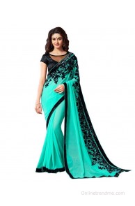 VF Designer Turquoise Georgette Saree